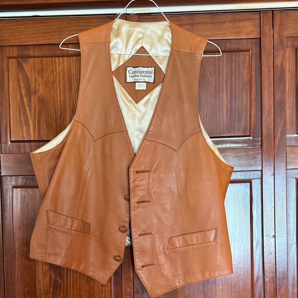Vintage Western Genuine Leather Vest